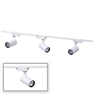 Imagem de Kit 01 Trilho Eletrificado 1m + 3 Spots Branco 12W Branco Frio - Ilumi