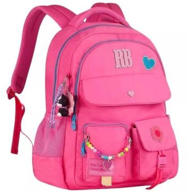 Imagem de Mochila Escolar de Costas Rebecca Bonbon Miçangas RB24593 Rosa - Clio 