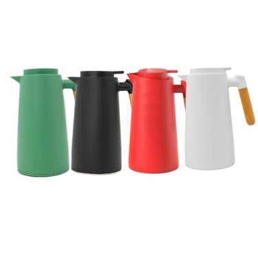 Imagem de Garrafa Térmica Com Cabo De Madeira 1 Litro Inox Para Café Chá Água Quente (Branco)