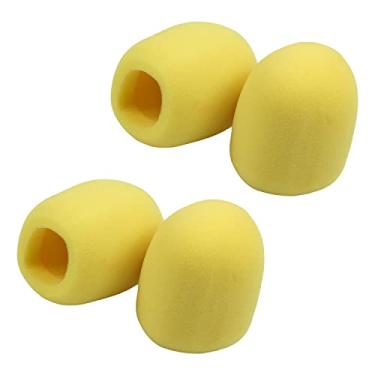 Imagem de Fielect 5 peças capa de microfone esponja espuma microfone capa de microfone de mão protetor de para-brisas proteção micro filtro de espuma amarelo para transmissão KTV