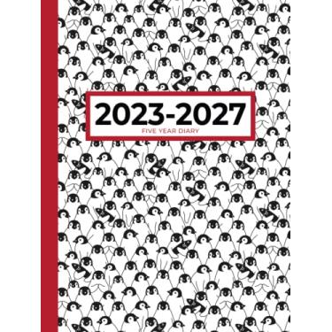 Imagem de 5 Year Diary 2023-2027 | A4 Crowd of Penguins Hardcover: Month to View Planner with UK Holidays, Vision Board, Moon Phases, Birthdays and Celebrations