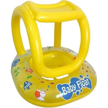 Imagem de Boia Bote Infantil Com Cobertura Baby Piscina Praia Crianças Inflável Premium.