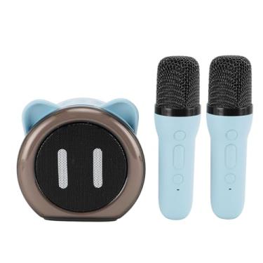 Imagem de Máquina de karaokê, Alto-falante Portátil de karaokê Bluetooth Com 2 Microfones Sem Fio e Luz Colorida LED, 6 Efeitos de Voz, Microfone de karaokê, Alto-falante Cantando para