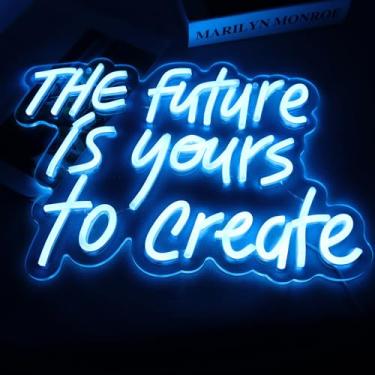 Imagem de WonderfulLife Futuro É Seu Para Criar Uma Placa De Neon Para Decoração De Parede Adequada Para Escritório, Caverna Do Homem Ou Quarto, Luzes De Letras Azuis Frescas Podem Acalmar Seu Humor Inquieto. A