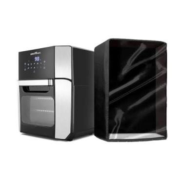 Imagem de Capa para Air Fry 12 Litros Fritadeira Elétrica Impermeável Preta Frente Transparente