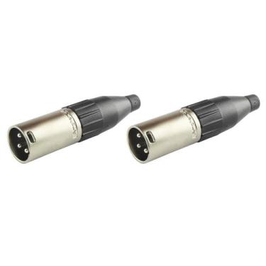 Imagem de Kit 2 Conectores Xlr Canon Macho Amphenol 3 Vias Ac3mm/n