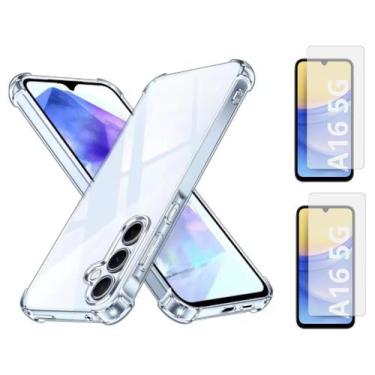 Imagem de Capa Capinha Silicone + 2 Películas Vidro Para Samsung A16 - DB, Trans