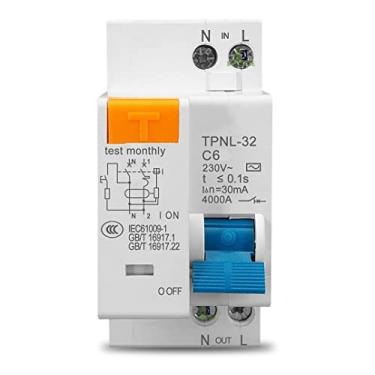 Imagem de Disjuntor Diferencial Residual Dr Ddr Bipolar 36mm Proteção Contra Choque 220V (6A)