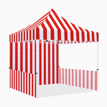 Imagem de Tenda de dossel pop-up 25 x 25 cm com paredes laterais, série ABLEM8CANOPY ULTRA8 resistente com cobertura instantânea para eventos comerciais ou esportivos ao ar livre, pátio, quintal, listras, 1 + 2 paredes)