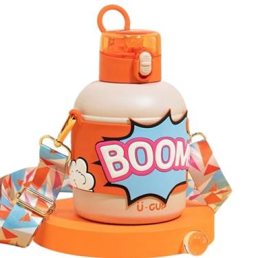 Imagem de Garrafa Térmica Infantil 520ml com Canudo Silicone, Aço Inoxidável 316, Ideal para Escola, Creche, Passeios e Volta às Aulas – Compacta e Resistente Barganha Mix (p1710) (laranja)