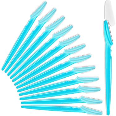 Imagem de Lâminas de barbear para sobrancelhas HFATMOS, esfoliantes multiuso, azuis (12 unidades)