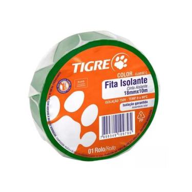 Imagem de Fita Isolante Tigre Color 19mmx10 Metros Verde - Tigre