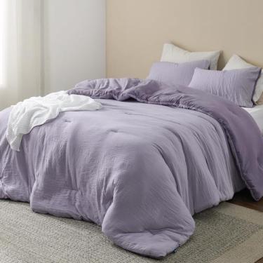 Imagem de Conjunto de Edredom Bedsure King Size Reversível Roxo - 3 Peças