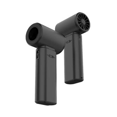 Imagem de Ventilador portátil com turbina, motor de alta velocidade, bateria de 3600mAh, tela LED inteligente, ajuste de velocidade contínuo, recarregável via USB (preto)