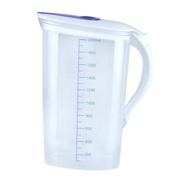 Imagem de Ｂｅｓｇａ Jarro de água da jarra de água 2l com tampa e manuseio jarra de bebida Medindo jarro de copo para restaurante de restaurante Juices de geladeira