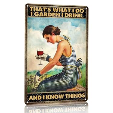 Imagem de Bestylez Presentes de jardinagem vintage placa de estanho de jardinagem That's What I Do I Placa de jardim para casa jardim estufa sala de estar quarto decoração ao ar livre 8X12 polegadas (3166)