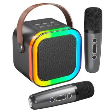 Imagem de Máquina de Karaokê Portátil Bluetooth Peski - com 2 Microfones (Space 