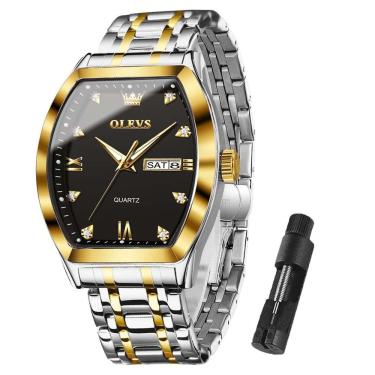 Imagem de Relógio OLEVS Square para homens em aço inoxidável resistente à água
