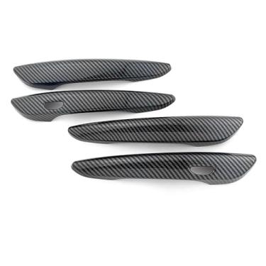 Imagem de Dakitita Acabamento da tampa da maçaneta da porta externa para Mazda 3 CX-30 CX-50 CX30 CX50 2020-2024 Decoração de acessórios (padrão de fibra de carbono)
