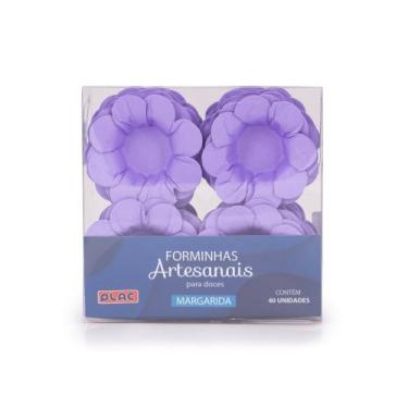 Imagem de Forminhas de Doces Margarida Lilás 40 Unidades - Plac