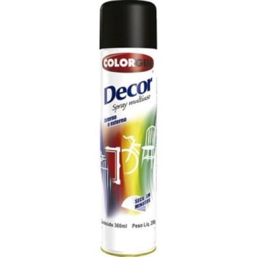 Imagem de Tinta Spray Preto Brilhante 360ml 8701 Decor Colorgin com 6 Unid
