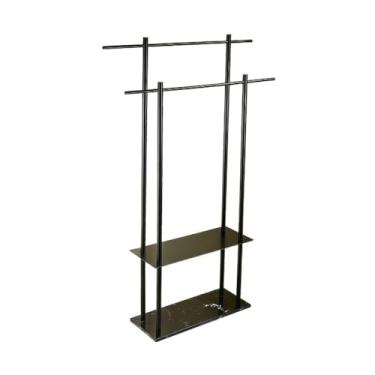 Imagem de Toalheiro de chão Toalheiro vertical de mármore para hotel, banheiro, rack de armazenamento, barra de toalhas higiênicas Toalheiro independente(Preto)