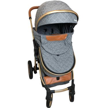 Imagem de Carrinho de Bebe Moises Passear Baby Ares Plus 3 em 1 Cinza