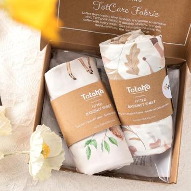 Imagem de Lençóis com elástico para berço de cabeceira, 83 x 50 cm, para Maxi COSI Iora, Koola Baby, Baby Joy, Angelbliss, Kidsclub – Lençóis macios amanteigados, pacote com 2