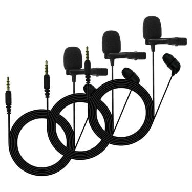 Imagem de Kit 3 Microfones de Lapela jbl CSLM20 P2 - Preto