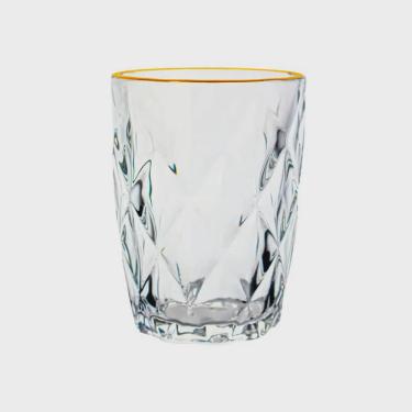 Imagem de Copo de Vidro Diamond Fio de Ouro 270ml - Lyor 5256