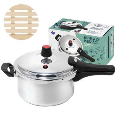 Imagem de Panela De Pressão 3L Fechamento Externo + Descanso De Panela - Marcola