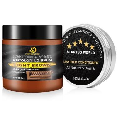Imagem de Kit de reparo de couro STARTSO WORLD 200mL Bálsamo Recolorante + 100