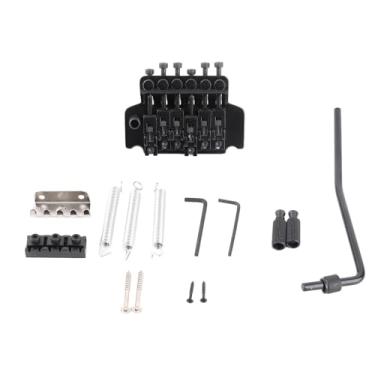 Imagem de de ponte tremolo de balanço duplo, dispositivo estabilizador de mola de guitarra elétrica, vibrato duplo compatível com guitarra elétrica ST (preto)