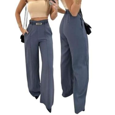 Imagem de Calça Pantalona Alfaiataria Premium Com Siper Na Lateral Novo Lançamen