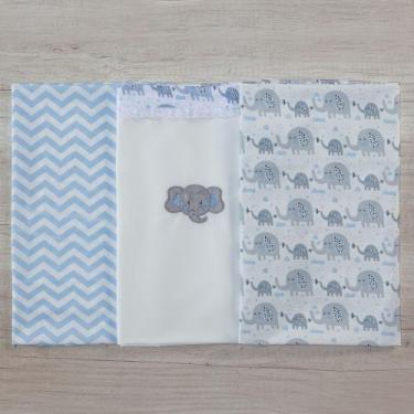 Imagem de Cueiro 3 Peças Para Bebe Estampado Menino - Miguel Baby, Elefante azul
