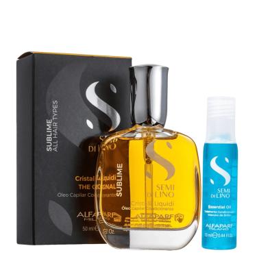 Imagem de Kit Alfaparf Reparador de Pontas 50ml e Ampola Semi Di Lino