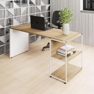 Imagem de Escrivaninha Escritório com Estante Baixa 3 Prateleiras F5 - F5 Office