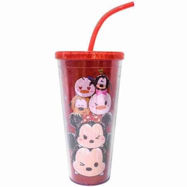 Imagem de Copo Com Cubos De Gelo Vermelho Mickey E Minnie Tsum Tsum 600ml - Disn
