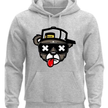 Imagem de Moletom Personalizado Urso Bone Bolado Fio 30.1 - Hs, Cinza, M