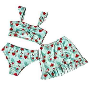 Imagem de Biquíni infantil de menina modinha lançamento verão 3 peças mini diva 