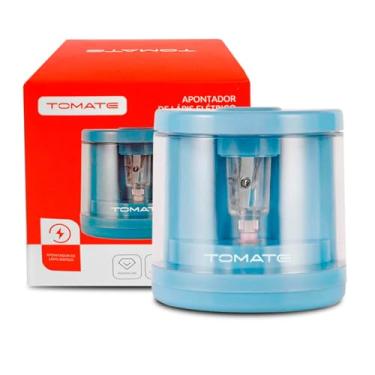 Imagem de Apontador De Lápis Automático Elétrico a Pilhas Com Depósito Apontador Escolar Infantil Azul Bebê