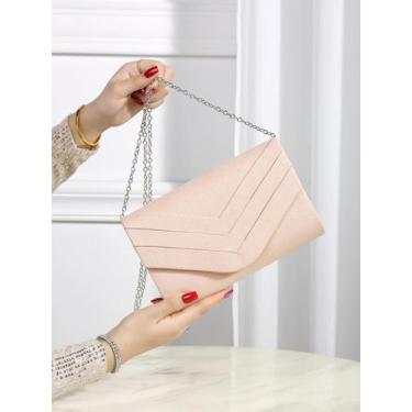 Imagem de Bolsa de Noite Elegante em Veludo com Corrente - Bolsa de Luxo Quadrad