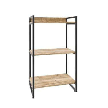 Imagem de Estante Multiuso 3 Prateleiras 104x60cm Estilo Industrial, Compace, Kuadra, Carvalho/Est.Preta