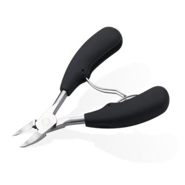 Imagem de Tesoura de unha profissional Brainbow, tesoura de cutícula, cortador de unhas afiado e curvo, alicate para manicure e pedicure, ferramenta para cuidados com as unhas, preta