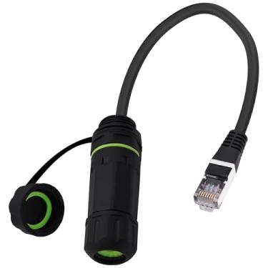 Imagem de CybNemo Cabo adaptador RJ45 IP68 conector à prova d'água RJ45 M20 macho para fêmea CAT6 blindado Ethernet LAN extensor fio para rede, equipamento de LED, câmeras de vigilância