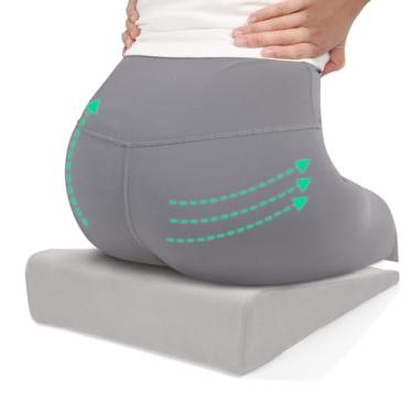 Imagem de BUYUE Almofada de cunha para mulheres que levantam bumbum, espuma vinílica acetinada rígida para levantamento de quadril e treinamento físico, almofadas antiderrapantes para cadeiras de mesa, assentos