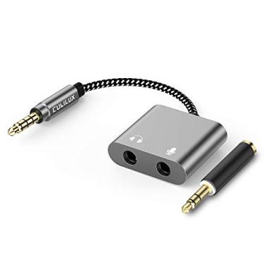 Imagem de Divisor de microfone e fone de ouvido, divisor de microfone de áudio de 3,5 mm para jogos de PC, Xbox One, PS 4, microfone separador de áudio Cubilux e fone de ouvido para Samsung Tab S4, Tab A, Tab E, iOS e Android