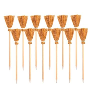 Imagem de hhdatc 12 PCS Witch Broomstick Pencils Wicked Decorations Witches Broom Halloween Wizard Wand Party Favors for Fun Goodie Bag Fillers Classroom Rewards and Theme Party Supplies