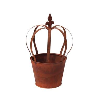 Imagem de Wswqop Vaso de ferro para plantas, vaso pequeno vintage, de flores europeu envelhecido, banheira de flores para jardim de fazenda, mesa, peitoril de janela, 21x21x33cm