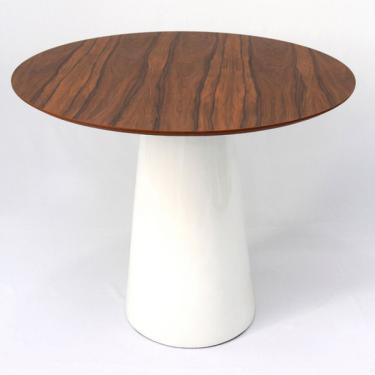 Imagem de Mesa de Jantar Cone 100cm Tampo Pau Ferro Branco